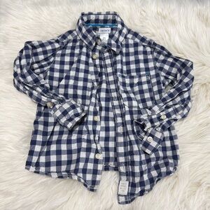 Carter's Navy and White Plaid Button Down Shirt